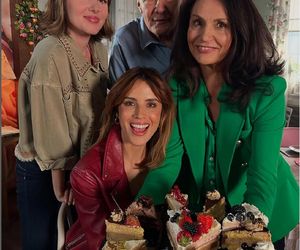 M jak miłość na planie. Kama (Michalina Sosna), Ania (Alina Szczegielniak), Erwin (Andrzej Dopierała), Aleksandra (Małgorzata Pieczyńska)