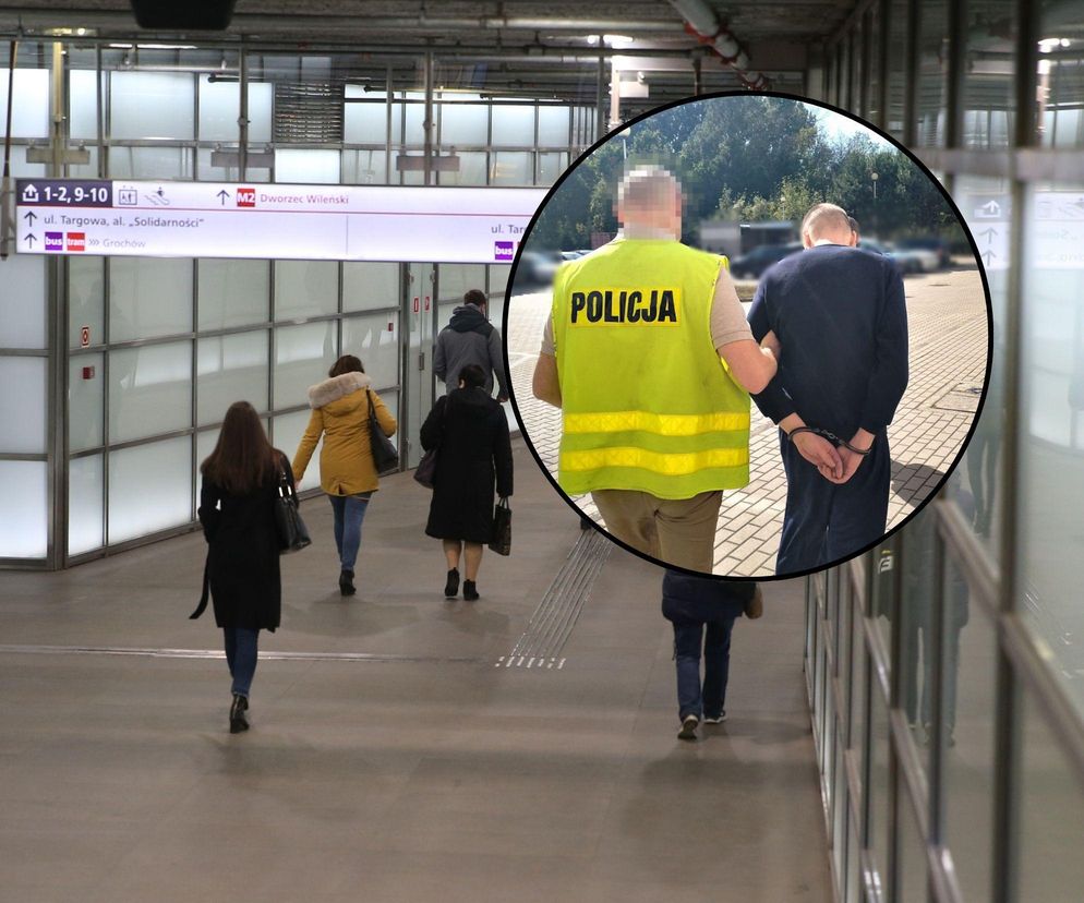 Atak na stacji metra w Warszawie. Agresor trzymał tłuczek kuchenny