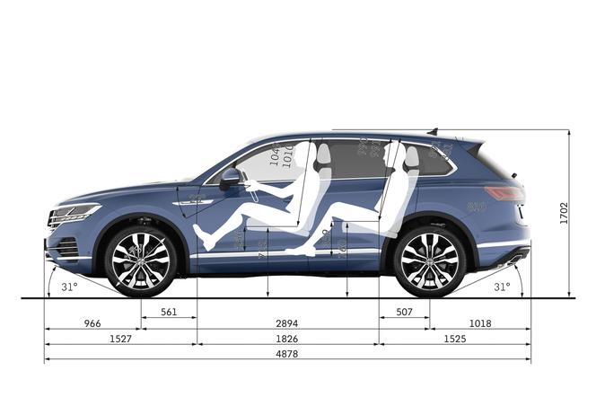 2018 Volkswagen Touareg - wymiary nadwozia