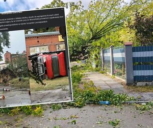 Trąba powietrzna w Gnieźnie! Potężny lej przewrócił busa