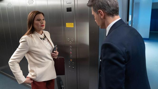 Na dobre i na złe, odc. 737. Falkowicz (Michał Żebrowski), Wanda (Liliana Głąbczyńska-Komorowska)