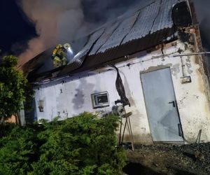 Pożar budynków w Kuźnicy Starej