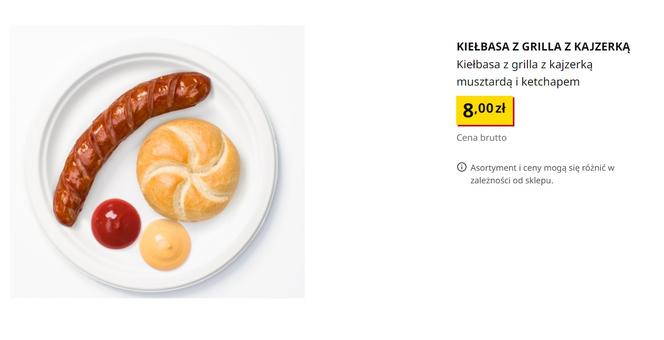 Kiełbasa z grilla z kajzerką musztardą i ketchupem