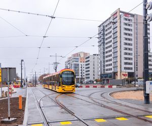 Tramwaj do Wilanowa, w głębi po prawej rozjazd w kierunku Stegien