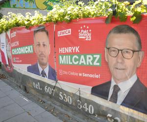 Kampania wyborcza w Kielcach. W śródmieściu najwięcej plakatów kandydatów do Sejmu i Senatu