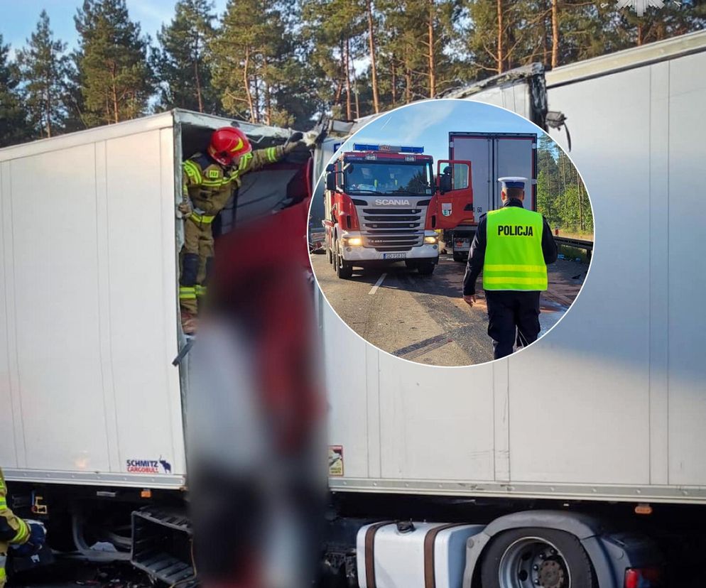 Zderzenie ciężarówek na S1. Trasa w kierunku Tychów jest całkowicie zablokowana