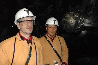 Janusz Kowalski na wycieczce w kopalni Staszic w Katowicach