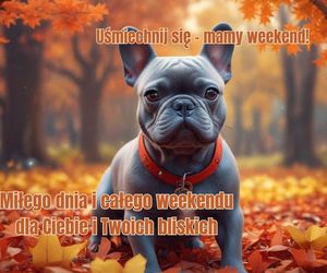 Kartki jesienne dzień dobry w weekend