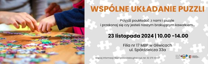 Wspólne układanie puzzli w Gliwicach - sobota 23 listopada