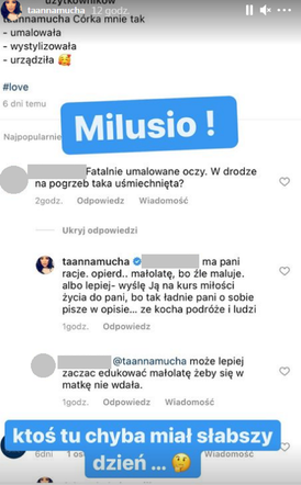 Anna Mucha oburzona komentarzem internautki