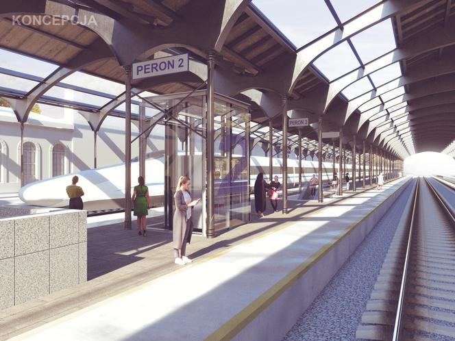 Stacja Białystok - wizualizacja poglądowa peronu po przebudowie
