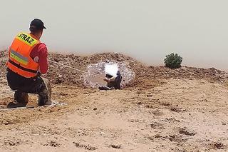 Akwen i biały piasek jak śmiertelna pułapka. Turysta ugrzązł w mule i nie mógł się ruszyć