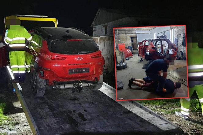 Skradziony SUV był już w częściach. Złodziej wpadł podczas demontażu