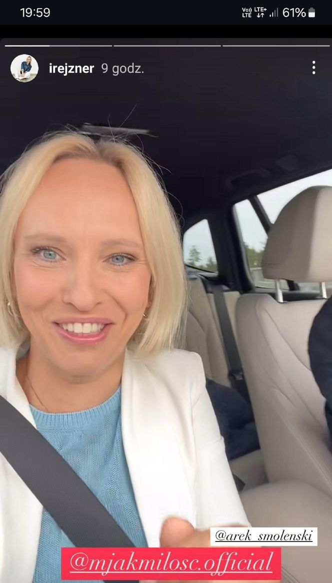 	M jak miłość nowy sezon. Dorota (Iwona Rejzner) na planie