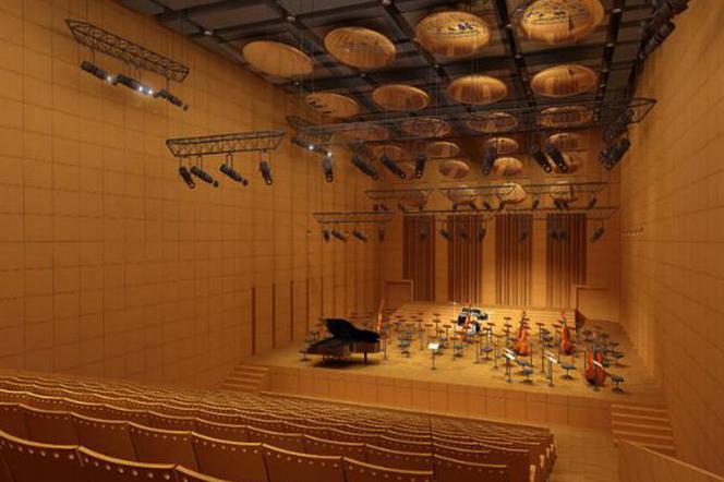 Sala koncertowa w Akademii Muzycznej Łodzi - wizualizacja