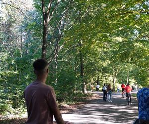 tłumy spokojnie spacerujących spacerowiczów w Pszczynie ZDJĘCIA