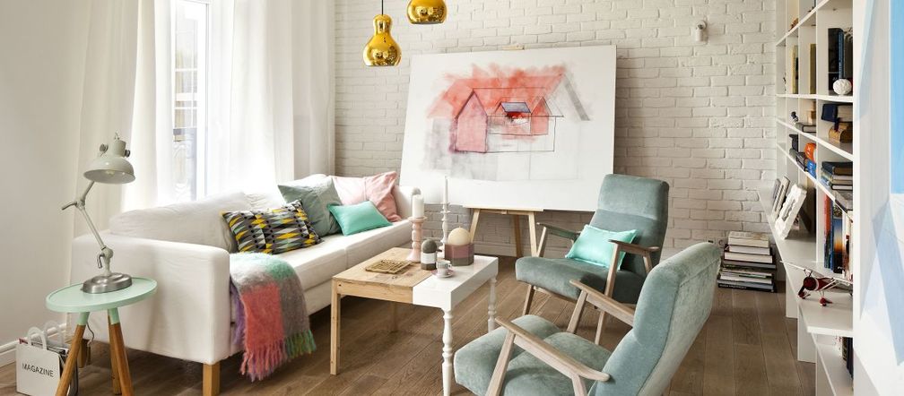 Pastelowy salon
