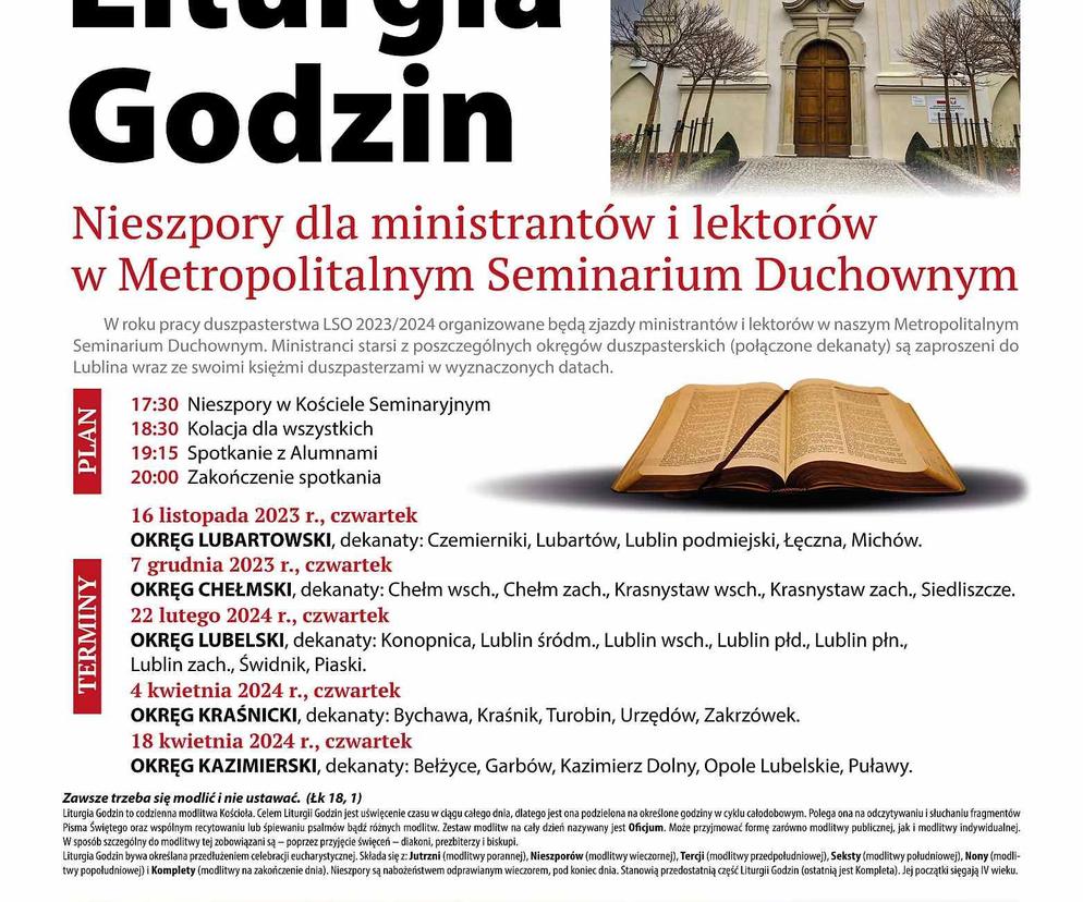 Liturgia Godzin dla ministrantów i lektorów w seminarium