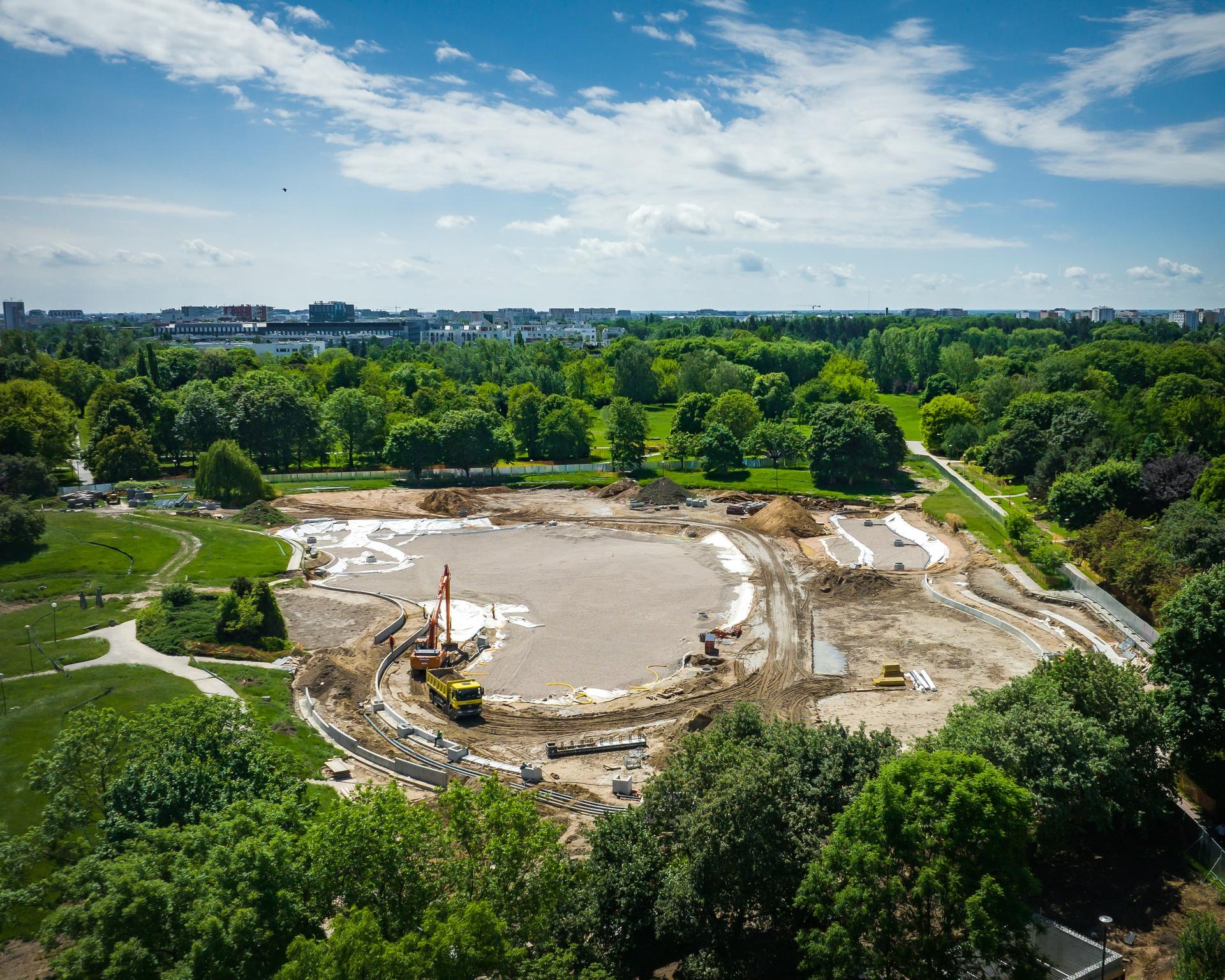 Modernizacja parku Pole Mokotowskie w Warszawie, proj. WXCA