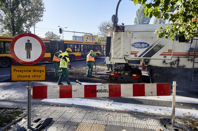 Łódź. Remont na Kasprzaka