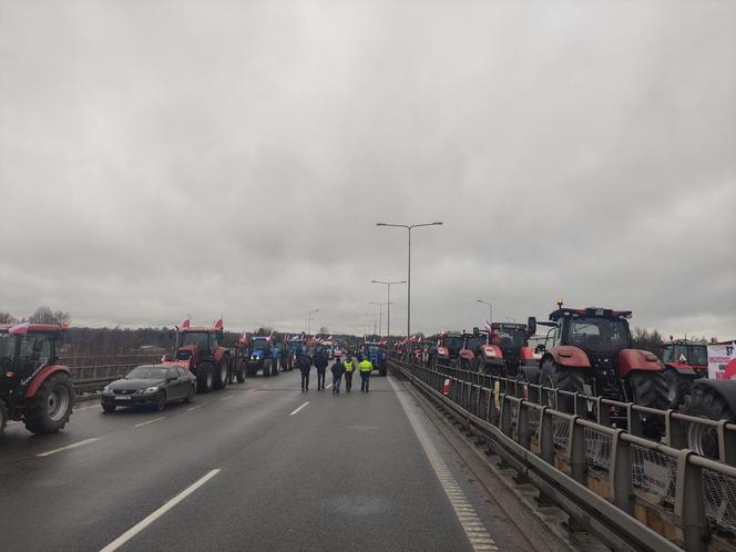 Protest rolników w Elblągu na S7