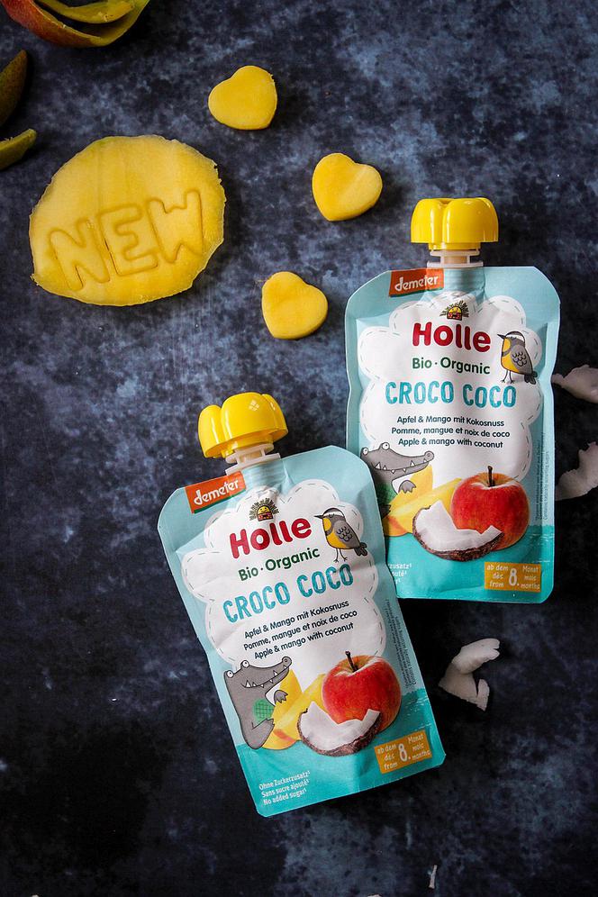 BIO nowość Holle – CROCO COCO – mus owocowy z kokosem dla dzieci od 8. miesiąca życia