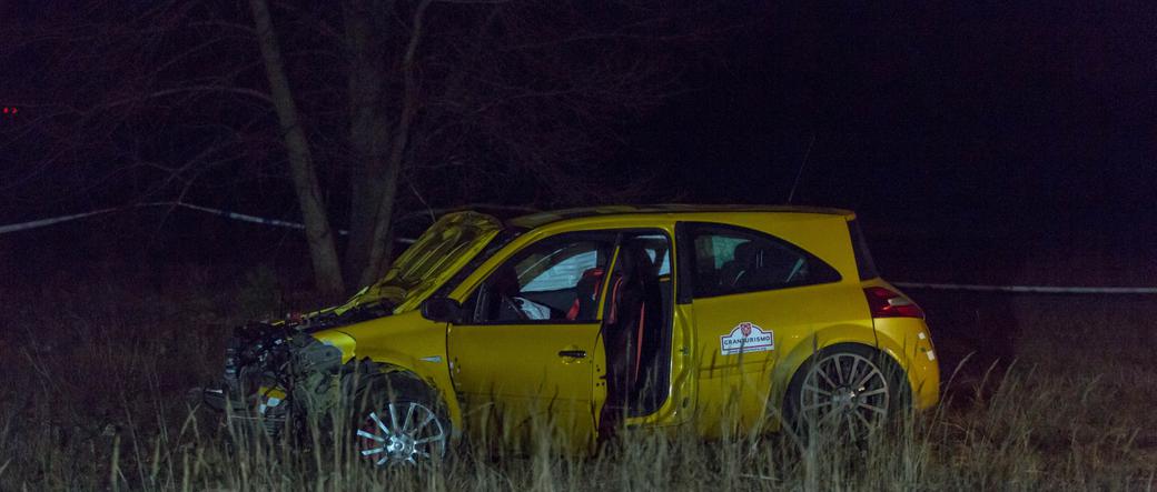 Renault Megane RS, wypadek na lotnisku w Pile