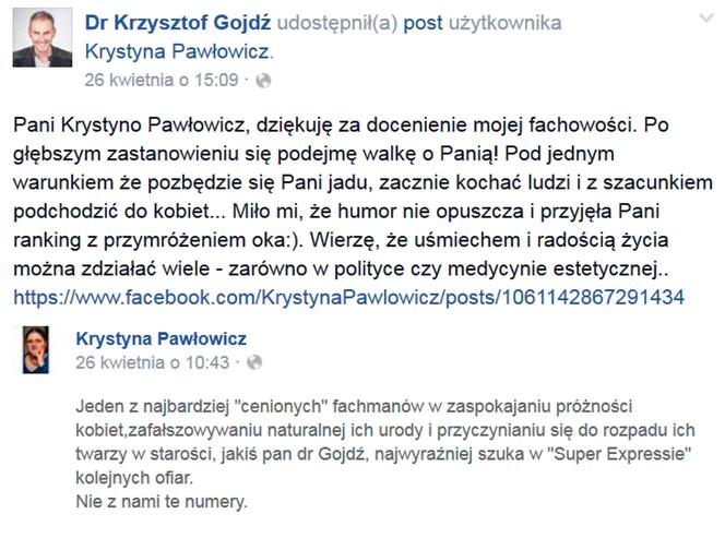 Posłanka Pawłowicz nie che skorzystać z oferty chirurga plastycznego