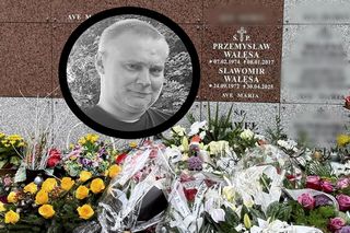 Sławomir Wałęsa spoczął obok brata. Lech Wałęsa płakał nad urną syna 