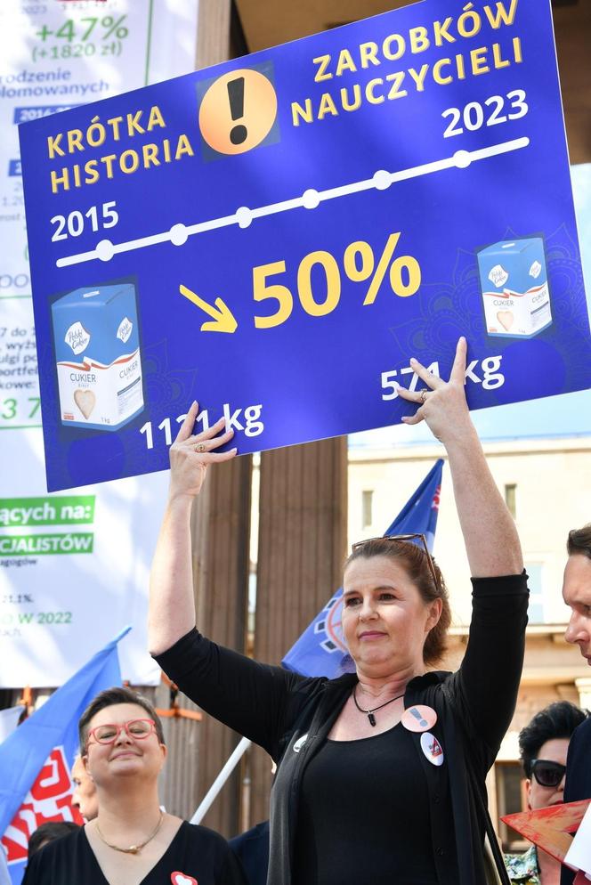 Protest nauczycieli w Warszawie