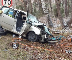 W Rzepinie ciężarówka zderzyła się z osobówką. Zakleszczony kierowca w aucie