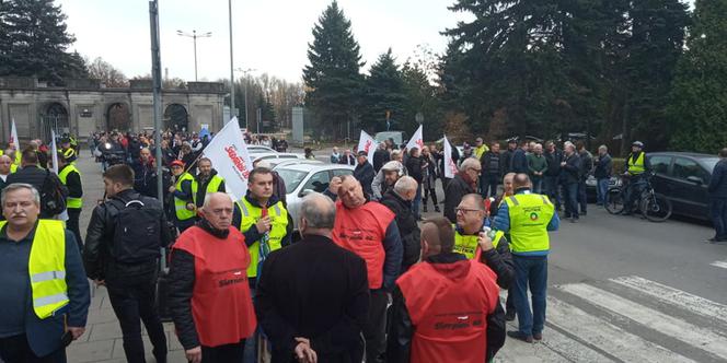 Protest hutników w Krakowie