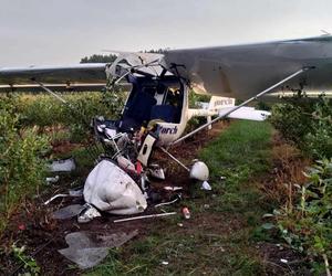 Awionetka spadła na pole borówek. Pilot nie żyje