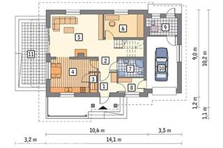 Projekt domu C358 Małe ranczo z katalogu Muratora - wizualizacje, plany, rysunek