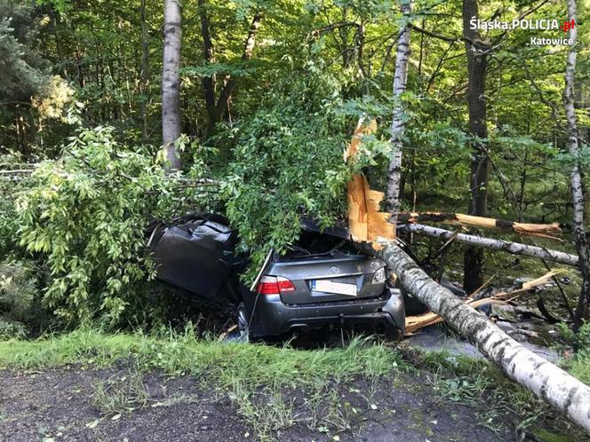 Straszny wypadek w Katowicach. Rozbił BMW w drobny mak! Kierowca w szpitalu