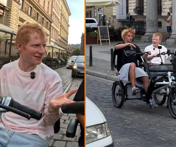 Ed Sheeran zwiedza Wrocław na rowerze. Gdzie są fanki?