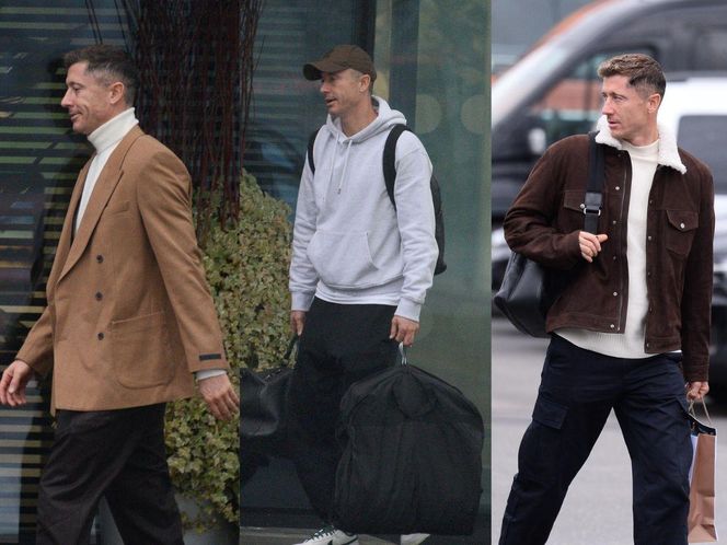 Robert Lewandowski na lotnisku