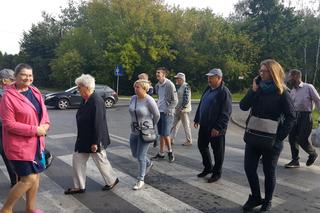 Blokada drogi przed wysypiskiem śmieci w Sosnowcu 