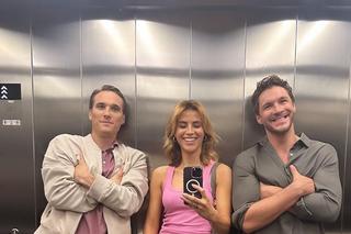 	M jak miłość nowy sezon na planie. Kama (Michalina Sosna), Marcin (Mikołaj Roznerski), Olek (Maurycy Popiel)