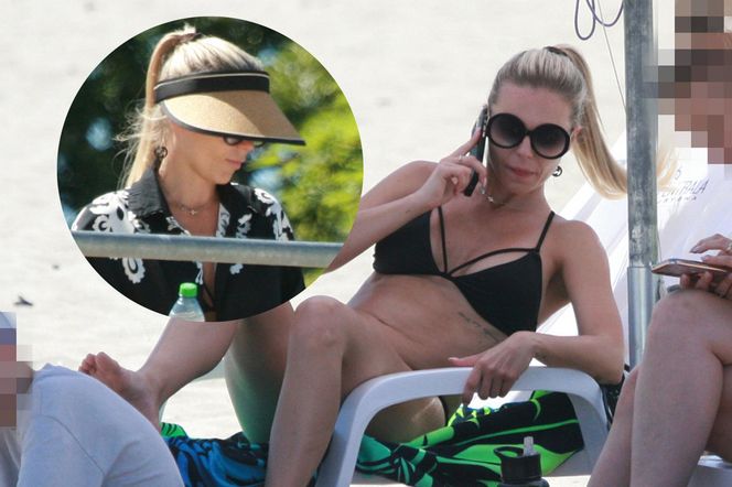 Marlena Muranowicz, wkrótce była żona Mroczka w bikini na plaży.