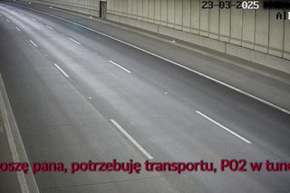 Zadzwonił na numer alarmowy i poprosił o podwózkę. Z tunelu na S2 wywiozła go policja