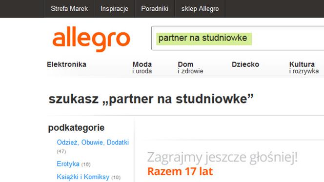 Partner na studniówkę na Allegro