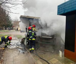 Pożar warzywniaka przy ul. Boenigka w Olsztynie. Dwie osoby zostały poszkodowane [ZDJĘCIA]