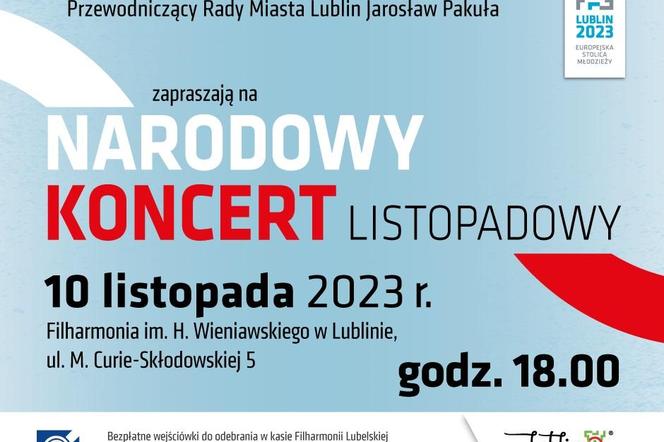Narodowy koncert listopadowy w Lublinie