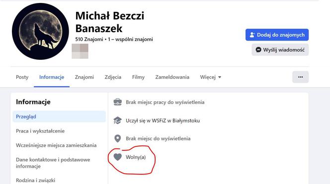 Bezczel miał żonę Sylwię. Czemu zmienił status na wolny?