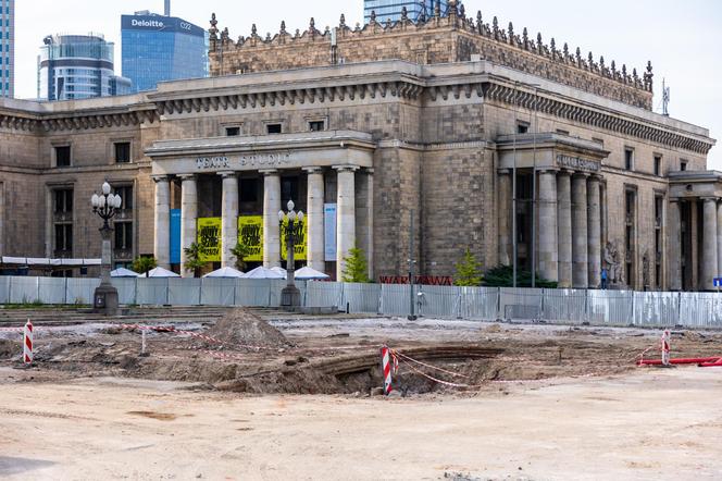 Przebudowa placu Defilad w Warszawie – widok w stronę Pałacu
