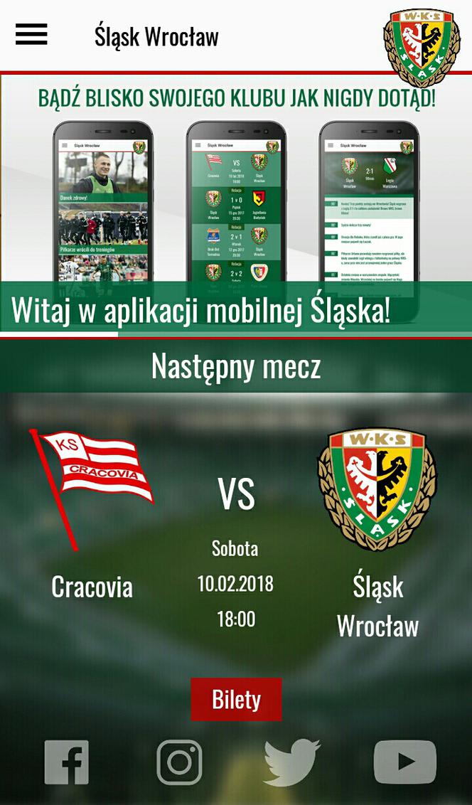 Aplikacja mobilna Śląska Wrocław