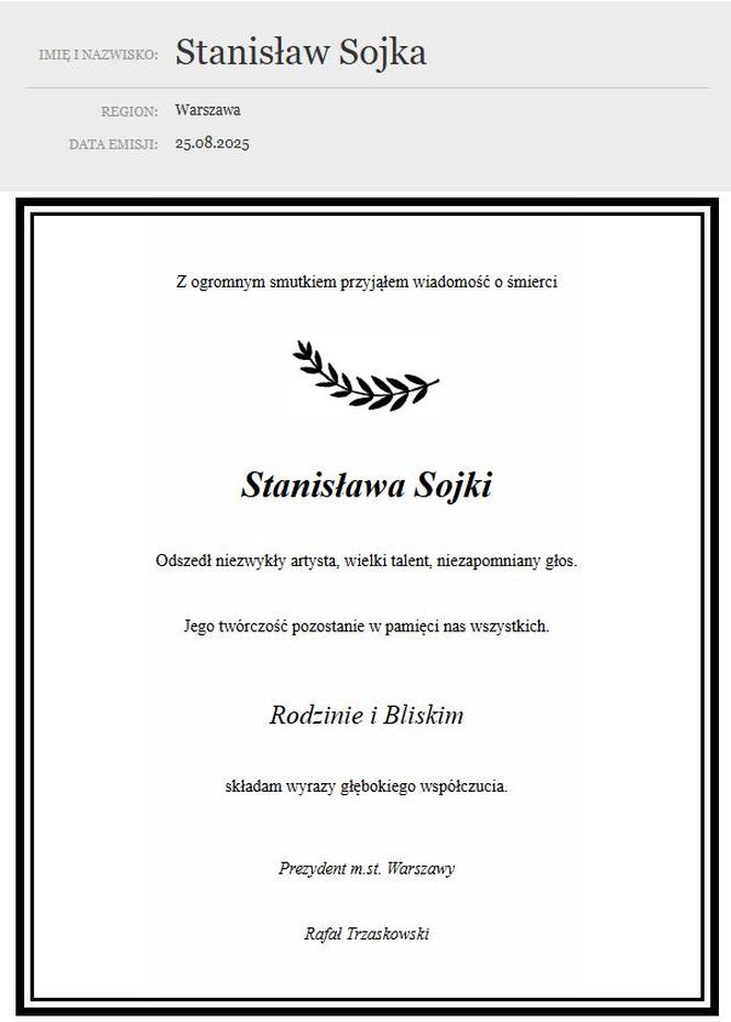 Trzaskowski pożegnał Sojkę