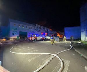 Pożar sortowni odpadów w Elblągu