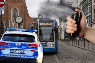 Rozpylenie gazu z tramwaju. Zatrzymano dwie osoby
